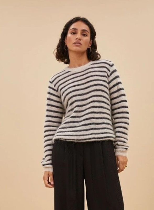 GWEN THIN STRIPE PULLOVER (24-2-GWEN THIN STRIPE PULLOVER) - Pastine - Aartselaar