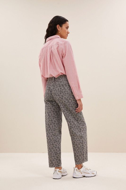 LEW GREY CHEETAH PANTS (25-2-LEW GREY CHEETAH PANTS) - Pastine - Aartselaar