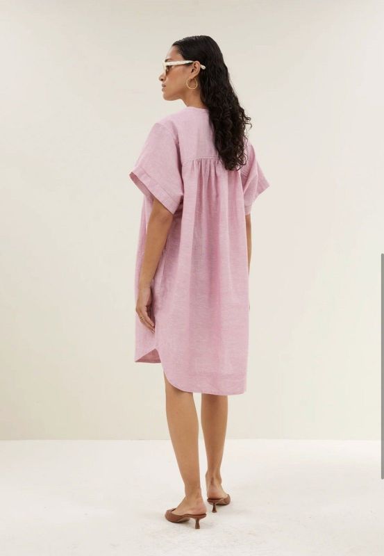 AMBER LININ DRESS (26-1-AMBER LINEN DRESS) - Pastine - Aartselaar