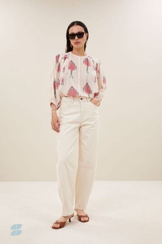 BECKY IKAT BLOUSE (26-1-BECKY IKAT BLOUSE) - Pastine - Aartselaar