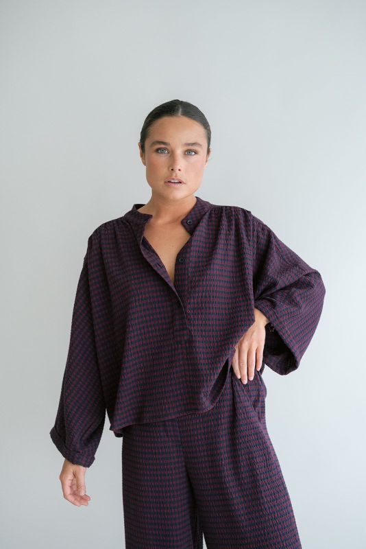 MAYA BLOUSE CHECK (25-2-MAYA BLOUSE CHECK) - Pastine - Aartselaar