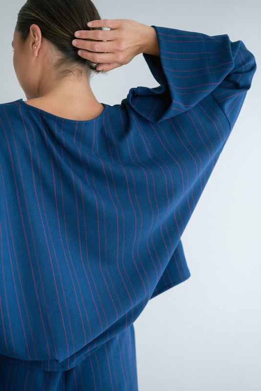 MIRA STRIPED BLOUSE (25-2-MIRA STRIPED BLOUSE) - Pastine - Aartselaar