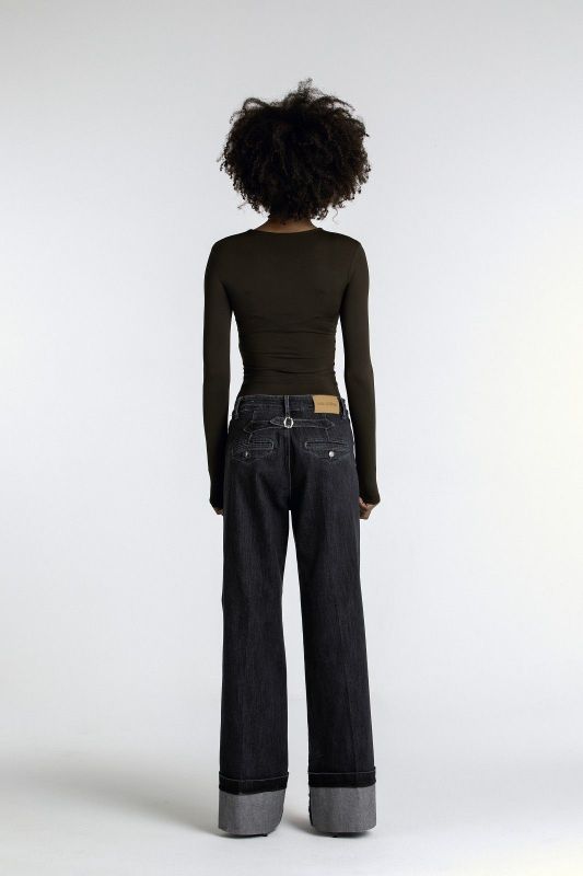 ARIANE CHINO WIDE LEG (25-2-ARIANE CHINO WIDE LEG) - Pastine - Aartselaar