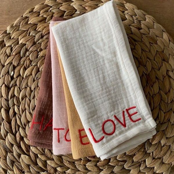 NAPKINS LOVE ENJOY TCHIN HAPPY (24-2-NAPKINS) - Pastine - Aartselaar