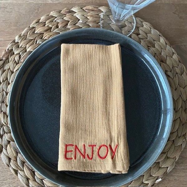 NAPKINS LOVE ENJOY TCHIN HAPPY (24-2-NAPKINS) - Pastine - Aartselaar