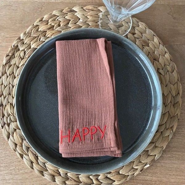 NAPKINS LOVE ENJOY TCHIN HAPPY (24-2-NAPKINS) - Pastine - Aartselaar