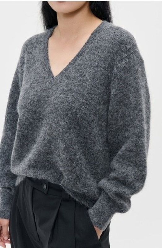 ALPACA RELAXED V-NECK PULLOVER (24-2-U03-1037 757) - Pastine - Aartselaar