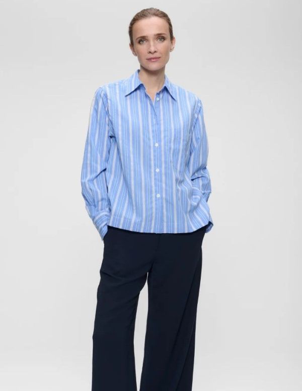 STRIPED BOXY SHIRT  (25-1-V04-1009 STRIPED BOXY SH) - Pastine - Aartselaar