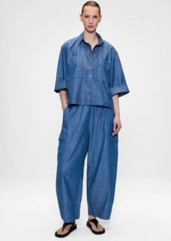 DENIM CHAMBRAY CARGO (26-1-DENIM CHAMBRAY CARGO) - Pastine - Aartselaar