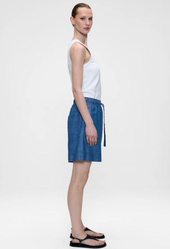 DENIM CHAMBRAY SHORTS (26-1-DENIM CHAMBRAY SHORTS) - Pastine - Aartselaar