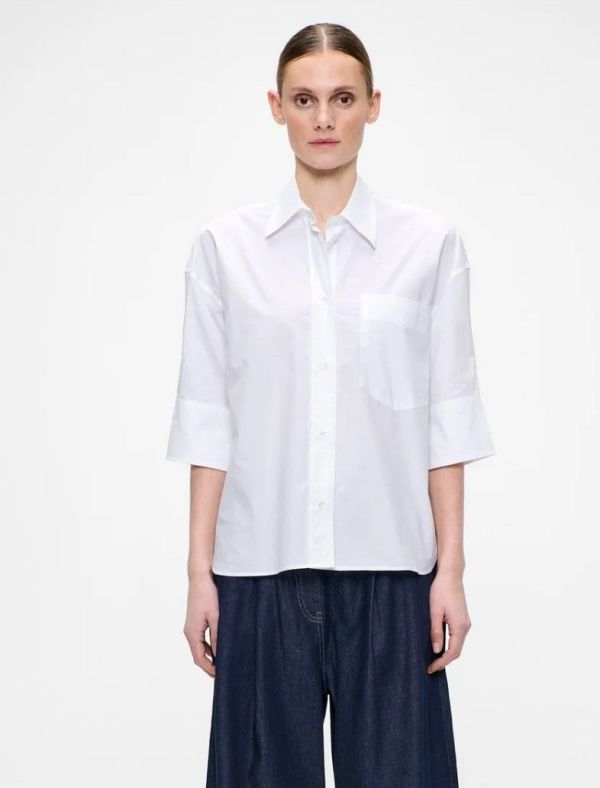 POPLIN CUF SS SHIRT (26-1-POPLIN CUF SS SHIRT) - Pastine - Aartselaar