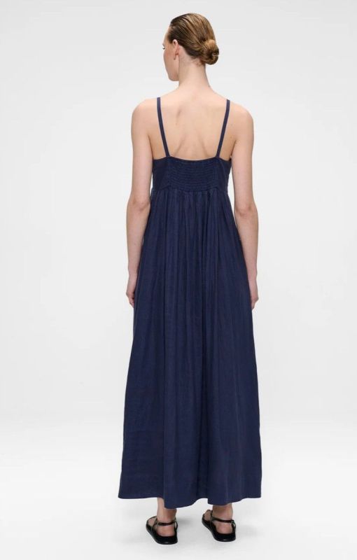 WASHED LINEN SUMMER DRESS (26-1-WASHED LINEN SUMMER DR) - Pastine - Aartselaar